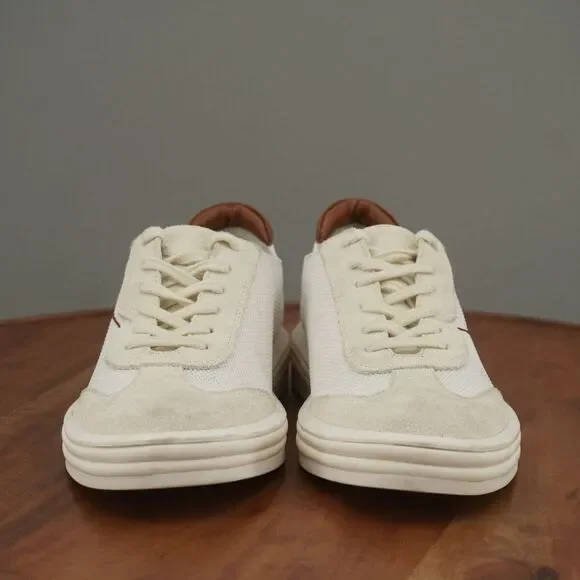 Franco Sarto Womens Lumiere Sneakers Shoes White Suede Mesh Lace Up 7.5M - Picture 3 of 10